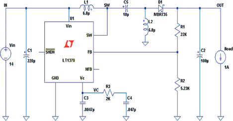 Figure 3. SEPIC regulator with Linear Technology’s LT 1370